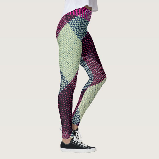 Burgundy Edge V-Stripes Leggings (Right)