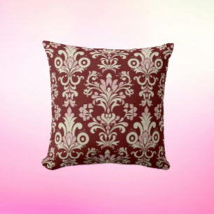 Burgundy Elegance Throw Pillow
