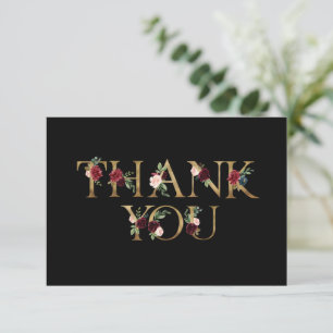 Burgundy Elegant Floral Thank You