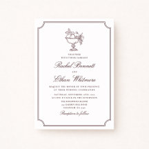 Burgundy Elegant Frame Wedding Invitation