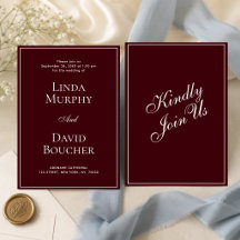 Burgundy Elegant Script Classic Typography Wedding