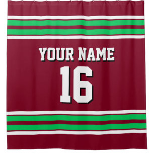 Burgundy Emerald Green White Stripes Sports Jersey