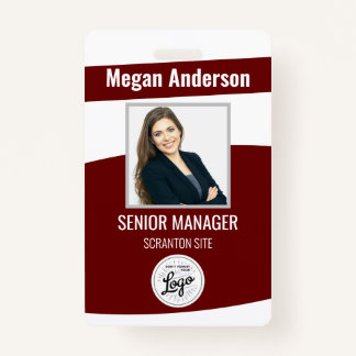 Burgundy Employee Photo ID Badge