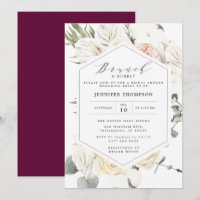 Burgundy Eucalyptus Floral Geometric Bridal Shower