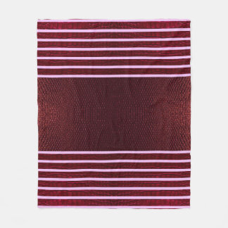 Burgundy Exotic Faux Snake Leather Linear Stripe Fleece Blanket
