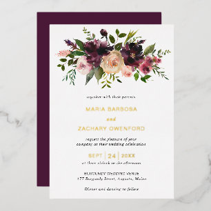 Burgundy Fall Floral Elegant Wedding