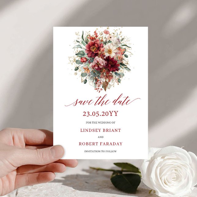 Burgundy Fall Marsala Gold Save The Date Design (Burgundy Fall Marsala Gold Save The Date Design

)