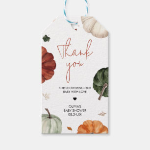 Burgundy Fall Pumpkin Baby Shower Favour Tags