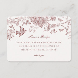 Burgundy Fall Toile De Jouy Share a Recipe Insert