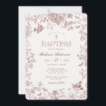 Burgundy Fall Toile De Jouy Vintage Floral Baptism Invitation<br><div class="desc">Elevate your autumn celebrations with our Fall Toile party decor, featuring detailed floral burgundy toile on a warm white background. This French-inspired Chinoiserie design exudes elegance and sophistication, perfect for fall gatherings in September, October, or November. The intricate toile de Jouy pattern captures the crisp, cozy essence of fall, creating...</div>