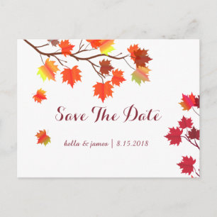 Burgundy Fall Wedding Save The Date Cards