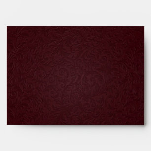 Burgundy Filigree Envelope - A7 Greeting Card
