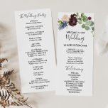 Burgundy Floral and Greenery Wedding Program<br><div class="desc">This burgundy floral and greenery wedding program is perfect for a winter wedding. The elegant boho design features watercolor navy,  blush pink and wine shade flowers with artistic penciled details.</div>