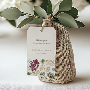 Burgundy Floral Art Nouveau Gift Tag