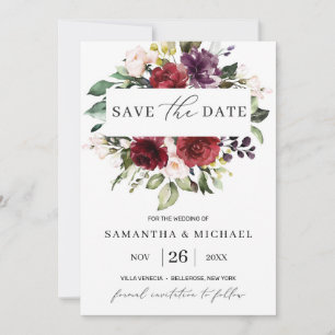 Burgundy Floral blush pink eucalyptus wedding