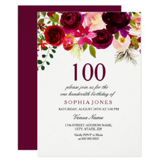 100th birthday invitation
