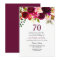 Burgundy Floral Boho 70th Birthday Party Invite