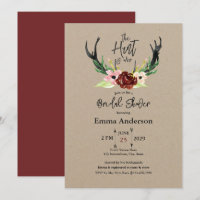 Burgundy Floral Boho Hunt is Over Bridal Shower