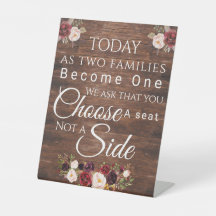 Burgundy Floral Choose a Seat Poster