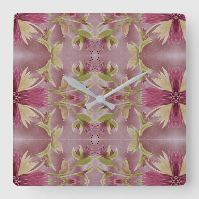 Burgundy Floral Clock (Front)