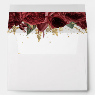 Burgundy Floral Elegant Envelope