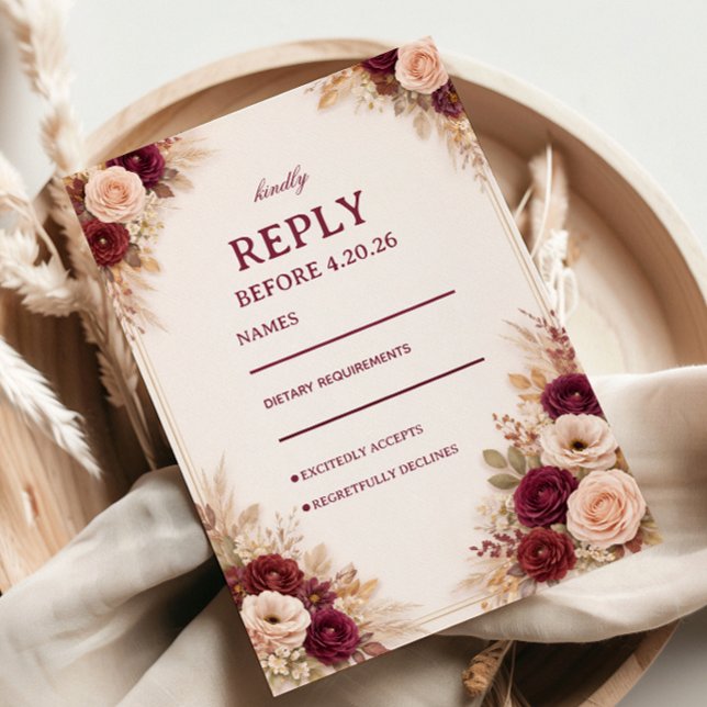 Burgundy Floral Elegant Response (Creator Uploaded)
