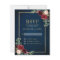 Burgundy Floral Gold Frame Navy Blue Wedding
