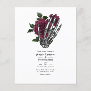 Burgundy Floral Gothic Wedding Invitation Flyer
