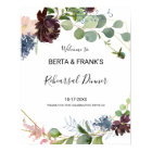 Burgundy Floral Greenery Rehearsal dinner Welcome