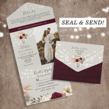 Burgundy Floral Mason Jar Wedding