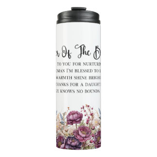 Burgundy Floral Mother of The Bride Tumbler