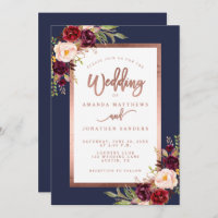 Navy blue outlet gold burgundy wedding