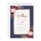 Burgundy Floral Navy Blue Rose Gold Script Wedding