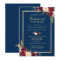 Burgundy Floral Navy Blue Wedding Rehearsal Dinner