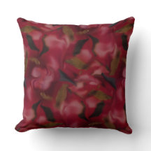 Burgundy Floral Pattern Throw Pillow