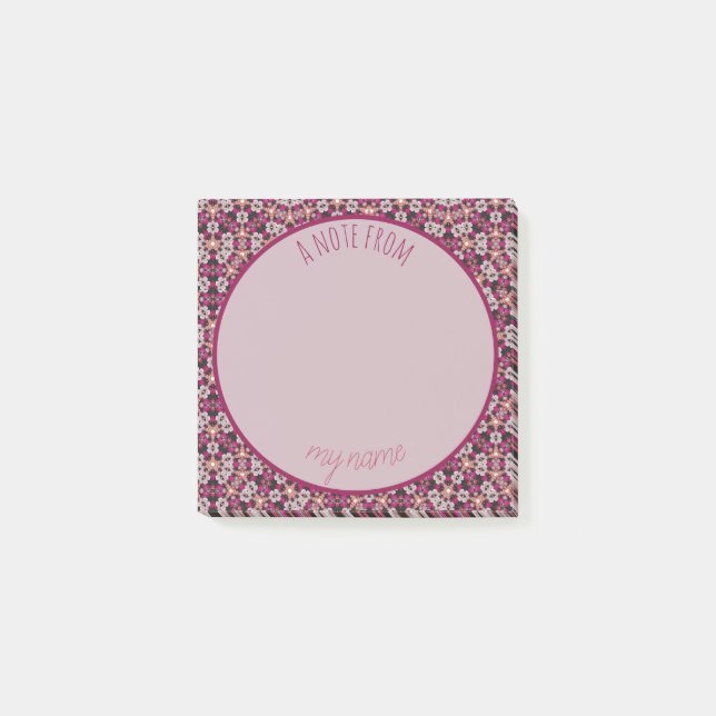 Burgundy Floral  Post-it Notes (Front)