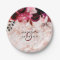 Burgundy Floral Rose Gold Marble Wedding Monogram