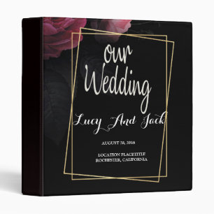 Burgundy  Floral Rustic Binder