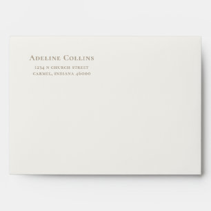 Burgundy Floral Simple Elegant Ivory Envelope