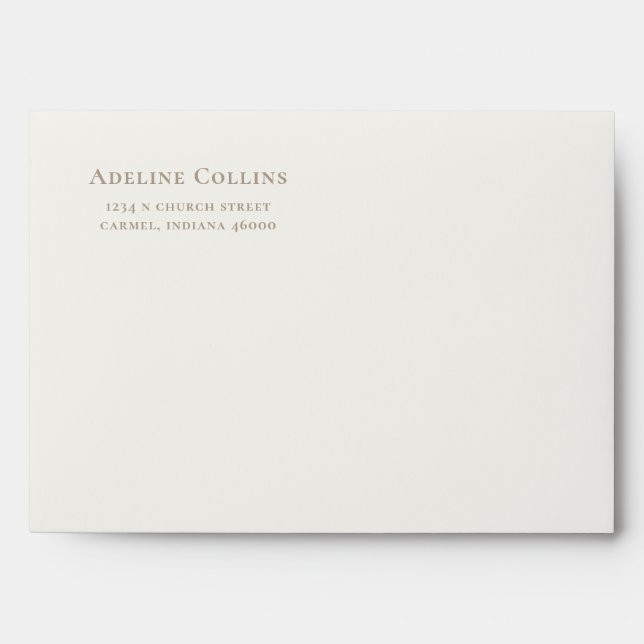 Burgundy Floral Simple Elegant Ivory Envelope (Front)