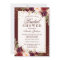 Burgundy floral Sparkle Bridal Shower Invitation