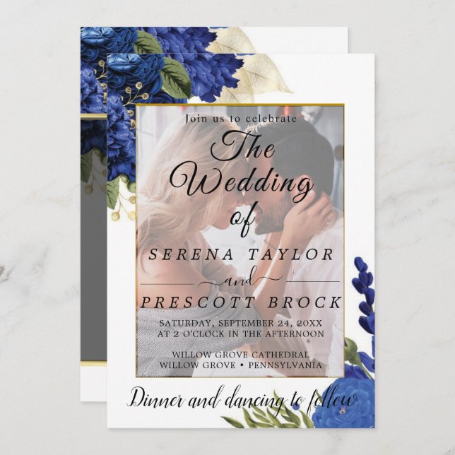 Burgundy Floral Vellum Wedding Invitation (Front/Back)