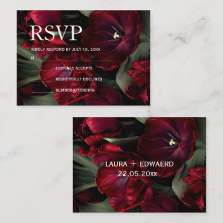 burgundy floral wedding design featuring rich wine card