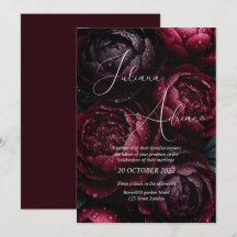 burgundy floral wedding design featuring rich wine