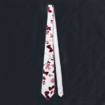 Burgundy Floral Wedding Necktie<br><div class="desc">Burgundy Floral Wedding Necktie. This Burgundy Blush floral necktie is sure to become the centre of attention, fabulous and flowery.</div>
