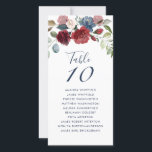 Burgundy Floral Wedding Table Number Seating Card<br><div class="desc">Plan your wedding reception with precision, from save the date, to day of the wedding events like the reception and seating arrangements with these botanical eucalyptus leaves table number seating chart cards. Simple plug in the names of the guests and the table numbers. This way, the wedding party will arrive...</div>