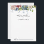 Burgundy Floral Wedding Words of Wisdom Advice Card<br><div class="desc">This burgundy floral wedding words of wisdom advice card is perfect for a modern wedding. The elegant boho design features watercolor navy, blush pink and wine shade flowers with artistic penciled details. These cards are perfect for a wedding, bridal shower, baby shower, graduation party & more. Personalize the cards with...</div>