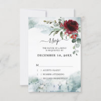 Burgundy Floral Winter wonderland wedding