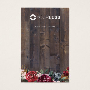 Burgundy floral wood custom logo earring display