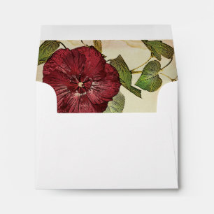 Burgundy Flower Botanical RSVP A2 Envelope